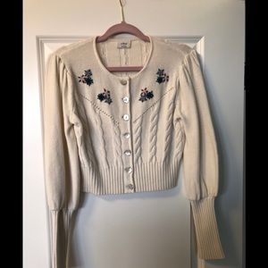 Wilfred Canto Ivory Embroidered Cardigan S